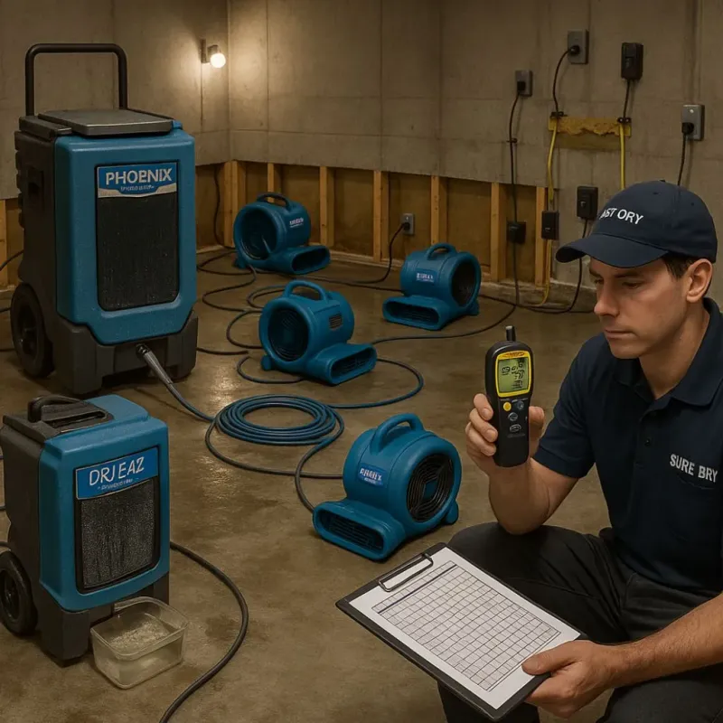 Structural Drying and Dehumidification process in Odessa, TX